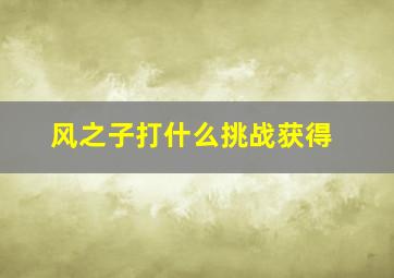 风之子打什么挑战获得