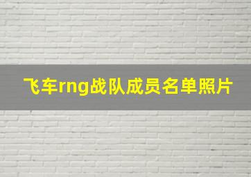 飞车rng战队成员名单照片