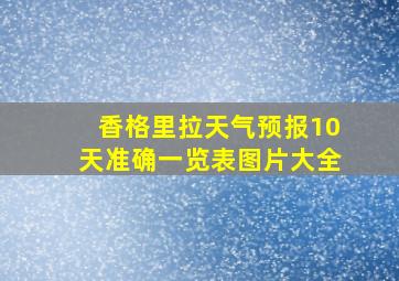 香格里拉天气预报10天准确一览表图片大全