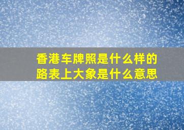 香港车牌照是什么样的路表上大象是什么意思