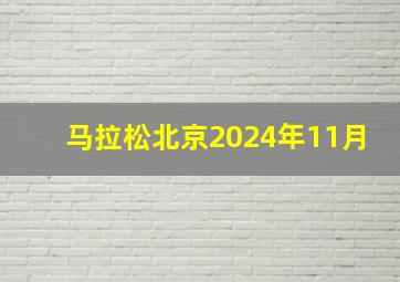 马拉松北京2024年11月