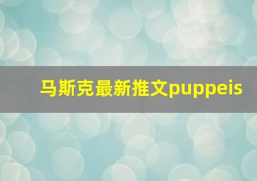 马斯克最新推文puppeis