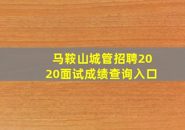 马鞍山城管招聘2020面试成绩查询入口