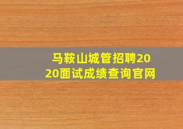 马鞍山城管招聘2020面试成绩查询官网