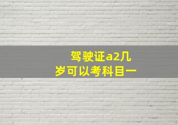 驾驶证a2几岁可以考科目一