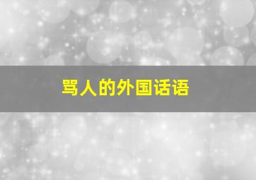 骂人的外国话语