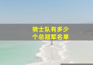 骑士队有多少个总冠军名单