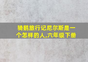 骑鹅旅行记尼尔斯是一个怎样的人,六年级下册