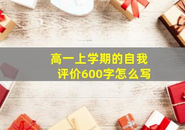 高一上学期的自我评价600字怎么写