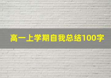 高一上学期自我总结100字