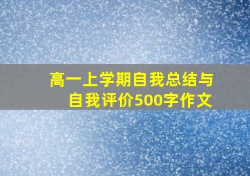 高一上学期自我总结与自我评价500字作文