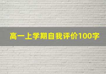 高一上学期自我评价100字