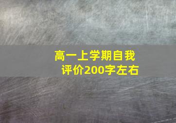 高一上学期自我评价200字左右