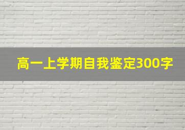 高一上学期自我鉴定300字