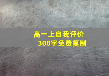 高一上自我评价300字免费复制