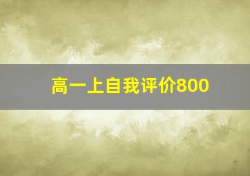 高一上自我评价800