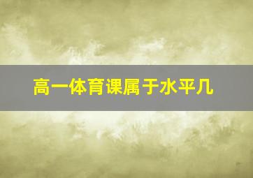 高一体育课属于水平几