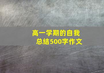 高一学期的自我总结500字作文