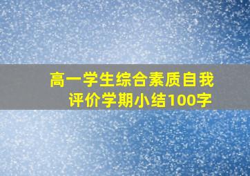 高一学生综合素质自我评价学期小结100字