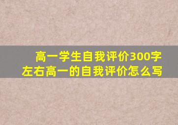 高一学生自我评价300字左右高一的自我评价怎么写