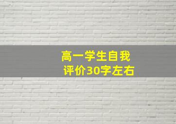 高一学生自我评价30字左右