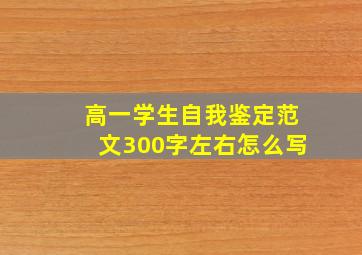 高一学生自我鉴定范文300字左右怎么写