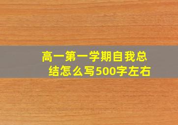 高一第一学期自我总结怎么写500字左右