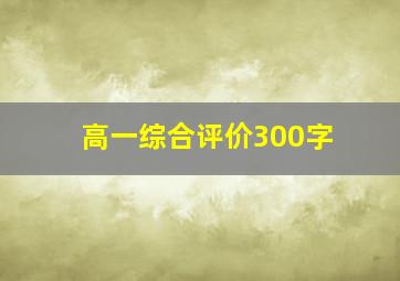 高一综合评价300字