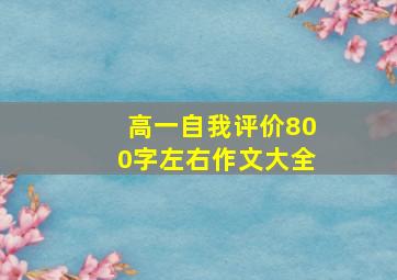 高一自我评价800字左右作文大全