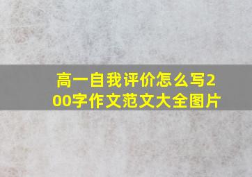 高一自我评价怎么写200字作文范文大全图片