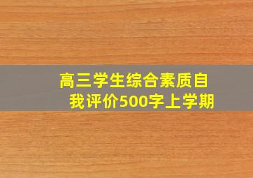 高三学生综合素质自我评价500字上学期