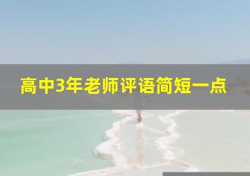 高中3年老师评语简短一点