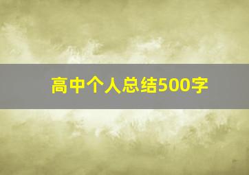 高中个人总结500字