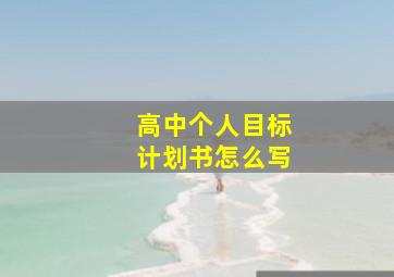 高中个人目标计划书怎么写