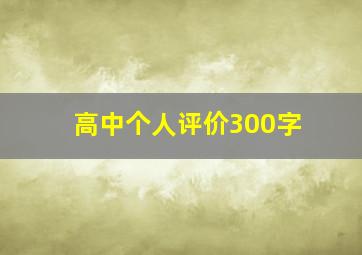 高中个人评价300字