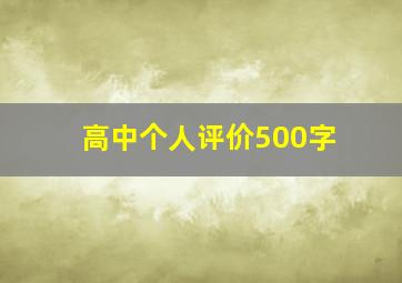 高中个人评价500字