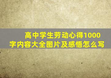 高中学生劳动心得1000字内容大全图片及感悟怎么写