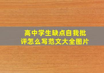 高中学生缺点自我批评怎么写范文大全图片