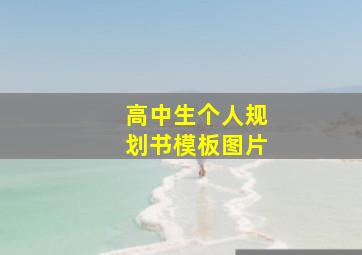 高中生个人规划书模板图片