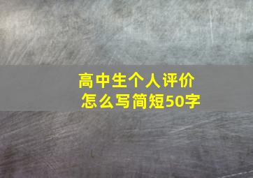 高中生个人评价怎么写简短50字