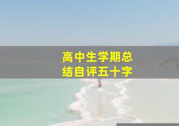 高中生学期总结自评五十字