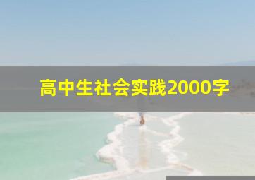 高中生社会实践2000字