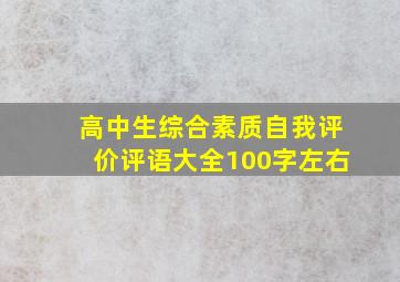 高中生综合素质自我评价评语大全100字左右