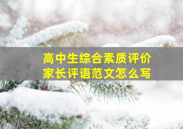 高中生综合素质评价家长评语范文怎么写