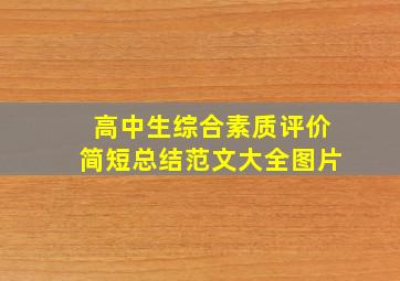 高中生综合素质评价简短总结范文大全图片