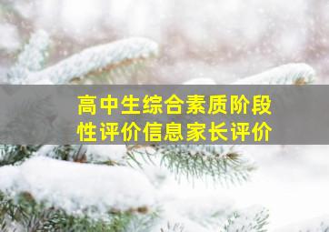 高中生综合素质阶段性评价信息家长评价