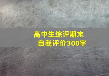 高中生综评期末自我评价300字