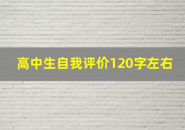 高中生自我评价120字左右