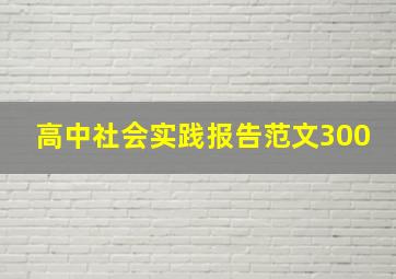 高中社会实践报告范文300