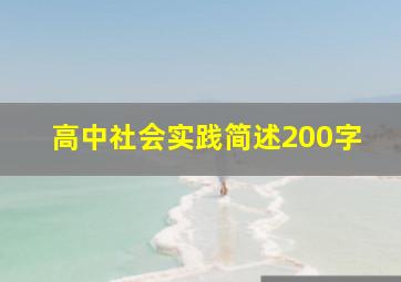 高中社会实践简述200字